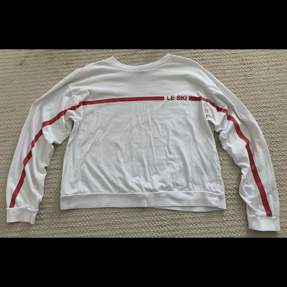 Le Ski Forever 21 White Full Sleeve Size Large